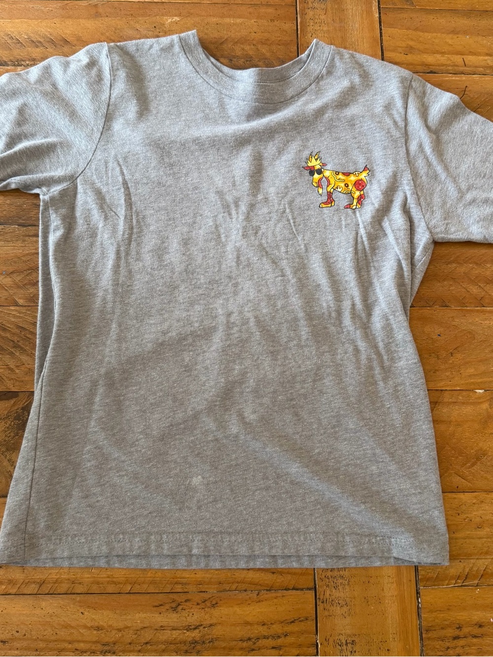Kids Gray Graphic Pocket Tee with Yellow Dog Patch